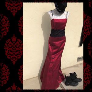 Red & Black Long Formal Dress